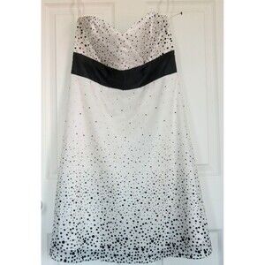 White House Black Market WHBM Strapless Chiffon Ivory Party Dress Sz 10